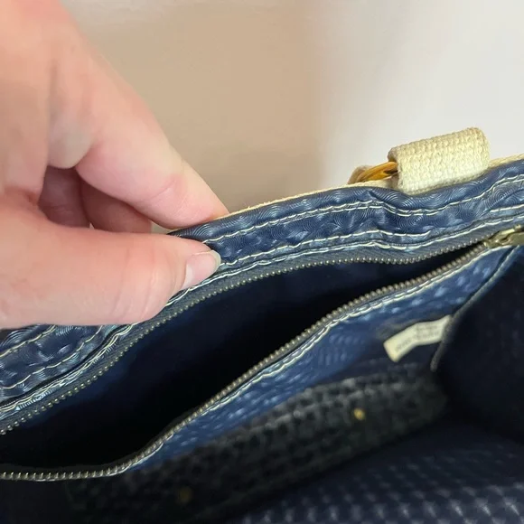 Vintage Colorblock Canvas Tote Bag Red, White, and Blue- Made in Japan - Picture 9 of 11